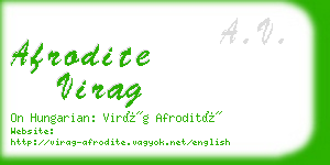 afrodite virag business card